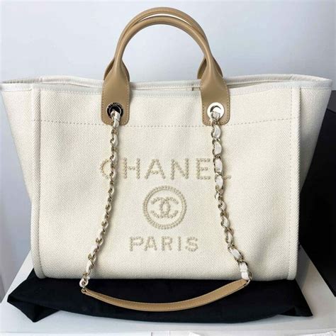 chanel pearl shopping bag